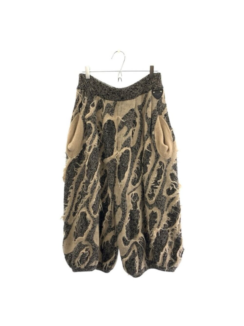 Louis Vuitton Knit Shorts Gray Beige Wool Linen M